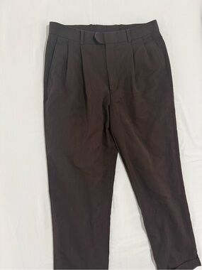 VTG Kenneth Roberts Men’s Wool Cashmere Brown Pleated Cuffed Chino Pants 33x30